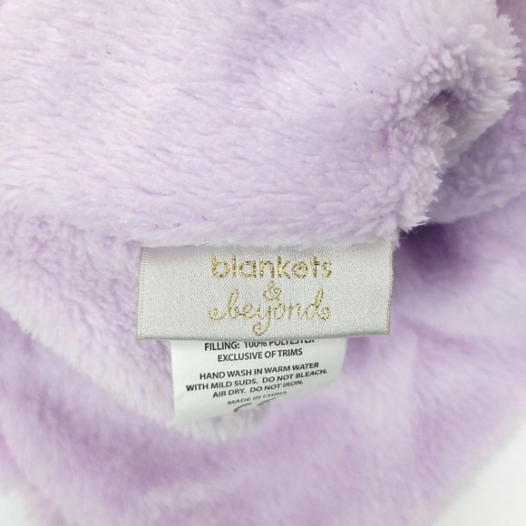 Blankets And Beyond Lovey Security Blanket Plush Bunny Purple Violet Bow 12 x 14 - Picture 7 of 8